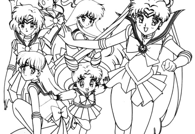 Sailor Moon e le sue amiche da stampare e da colorare gratis