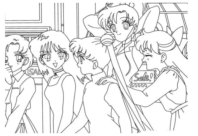 Sailor Moon e le sue amiche immagini da stampare e da colorare