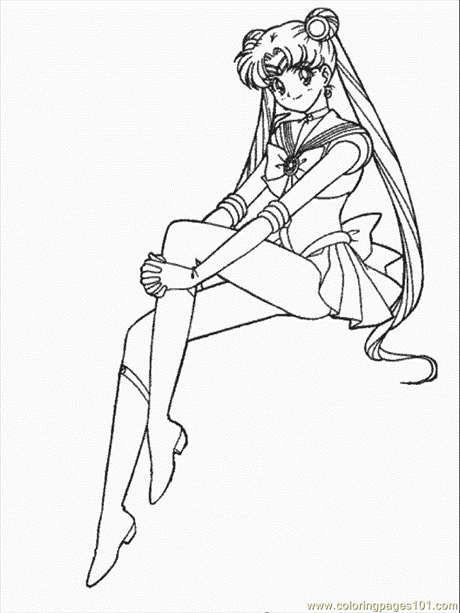 Sailor Moon seduta disegni da stampare gratis
