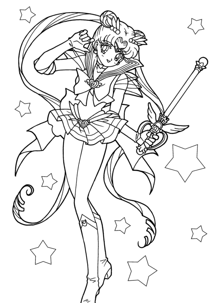 Sailor Moon tra le stelle disegni da colorare gratis