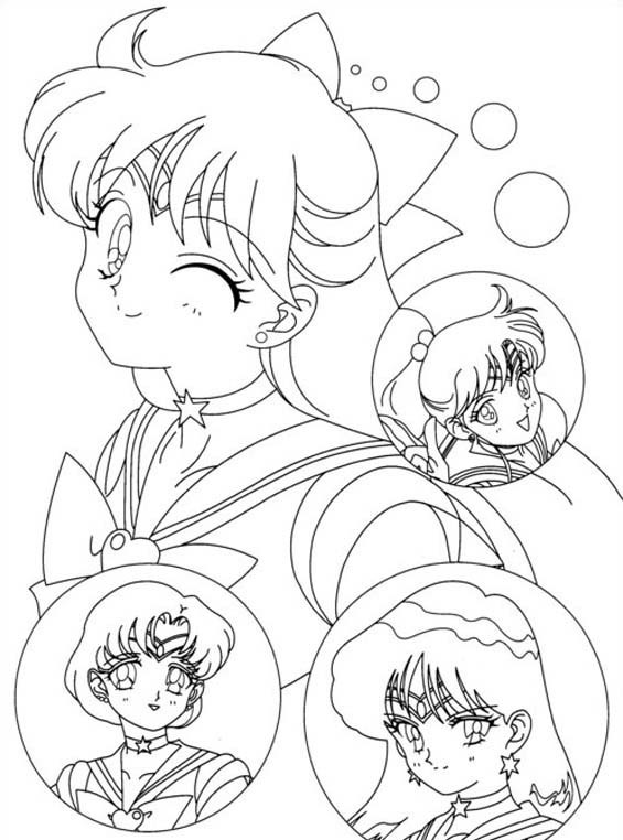 Sailor Pluto Sailor Uranus e Sailor Mars disegni da colorare Sailor Moon
