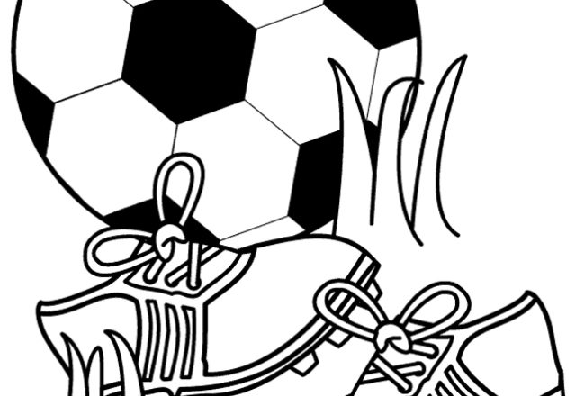 Scarpe da calcio e pallone disegno da colorare categoria sport