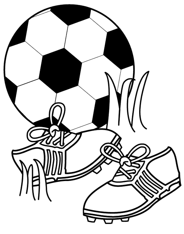 Scarpe da calcio e pallone disegno da colorare categoria sport