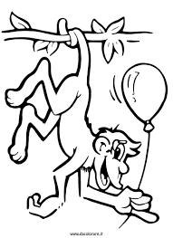 Scimmia con palloncino disegno da colorare gratis