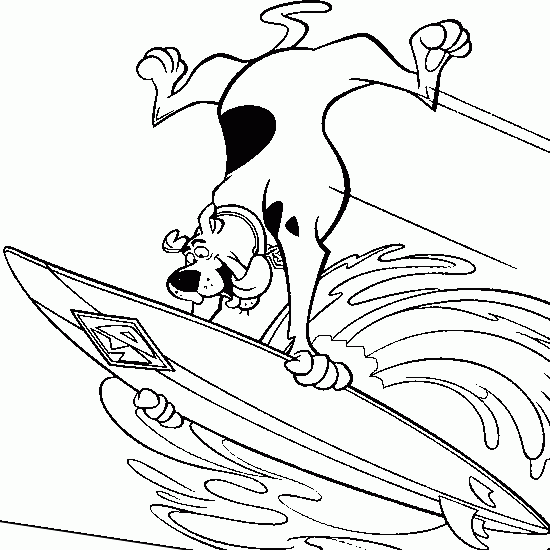 Scooby Doo che fa surf disegni da colorare