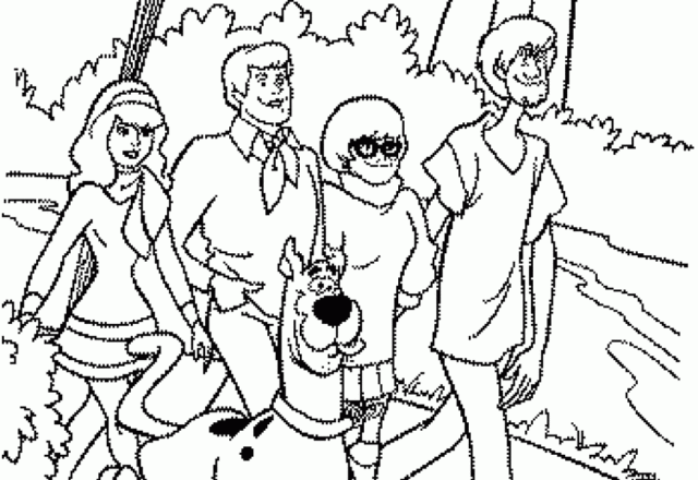 Scooby Doo e i suoi amici a passeggio da colorare