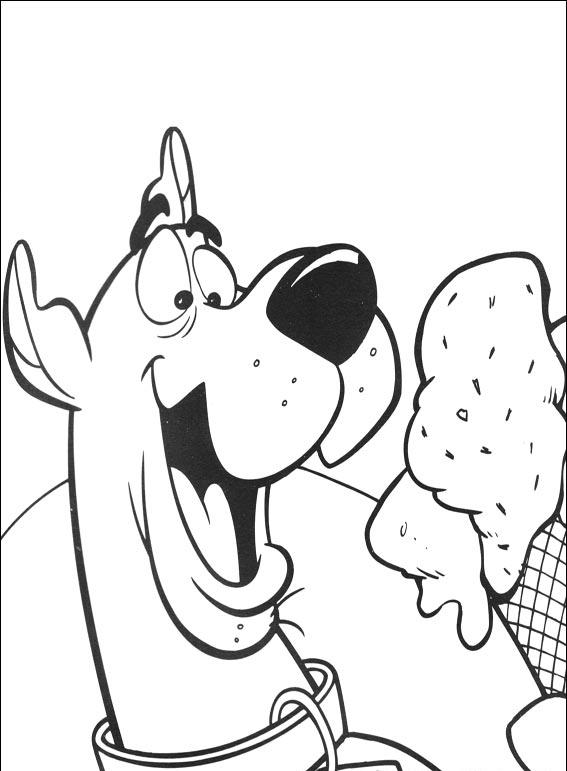 Scooby Doo e il gelato disegno da stampare e da colorare gratis