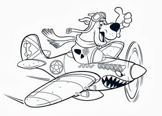 Scooby Doo in aereo disegno da colorare