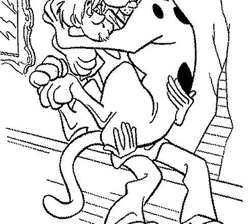 Scooby Doo in braccio a Shaggy disegni da colorare per bambini