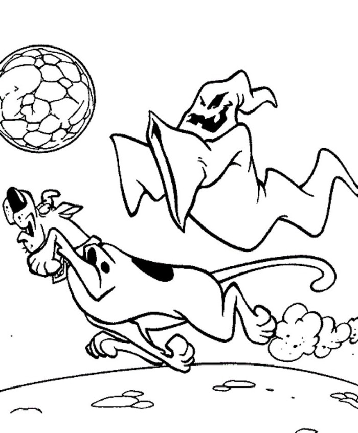 Scooby Doo in fuga da un fantasma disegni da colorare