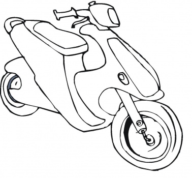 Scooter con linee minimaliste disegno da colorare