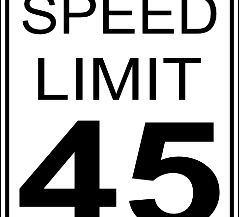 Segnale stradale limite di velocità 45 km orari disegni
