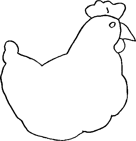 Semplice disegno da colorare della gallina
