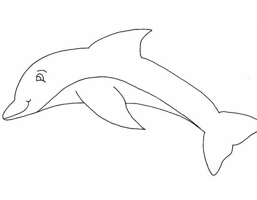 Semplice disegno da colorare di delfini