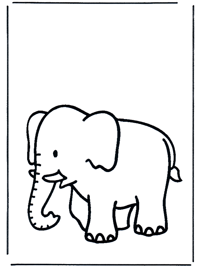 Semplice disegno da colorare di un elefante