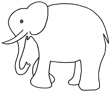 Semplice disegno da colorare elefanti