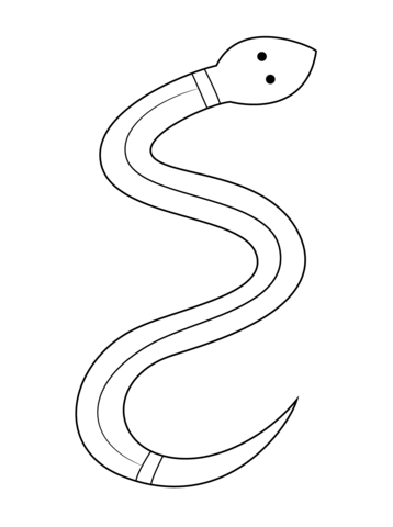 Semplice disegno da colorare il serpente
