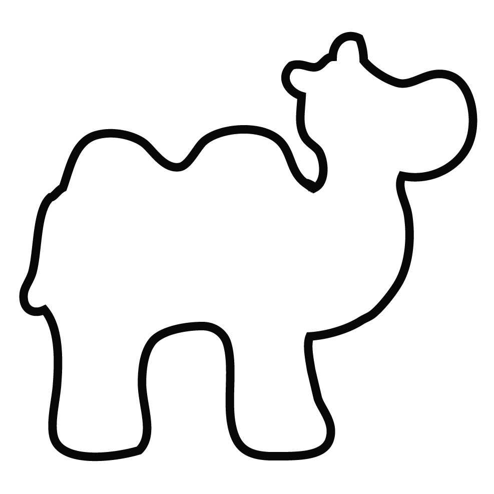 Semplice disegno da colorare per bambini il cammello