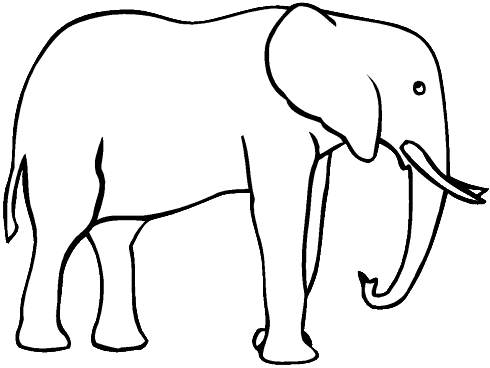 Semplice elefante disegno da stampare e da colorare gratis