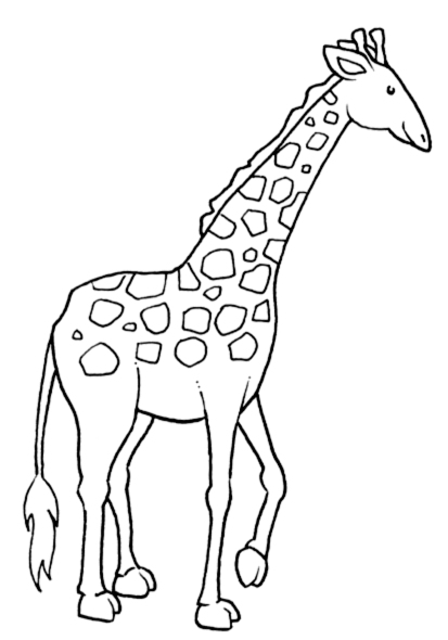 Semplice giraffa disegno da colorare per bambini piccoli