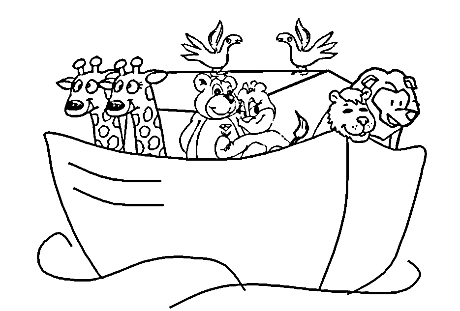 Semplice immagine da colorare dell’ Arca di Noè