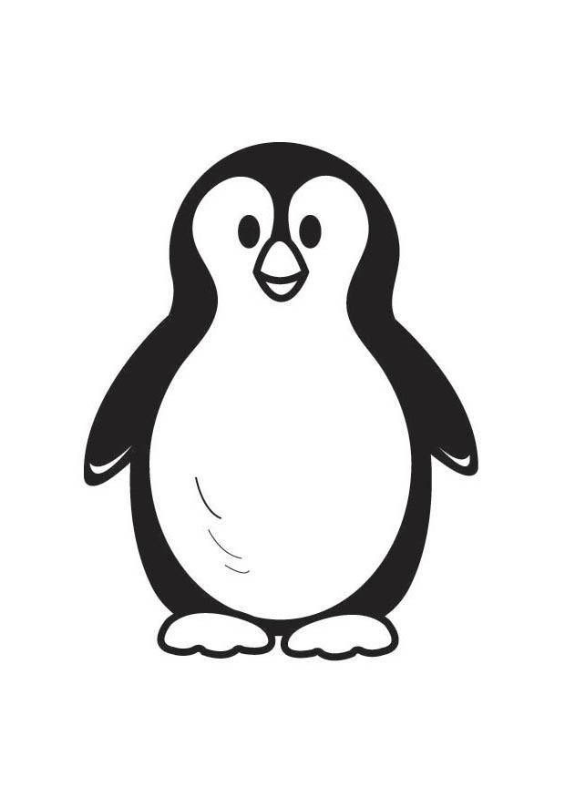 Semplice immagine da colorare pinguino per bambini piccoli