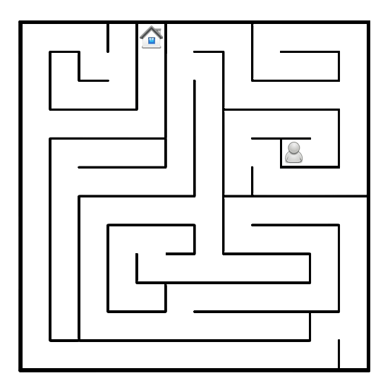 Semplice labirinto da risolvere per bambini