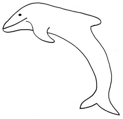 Semplice medio delfino disegno da colorare