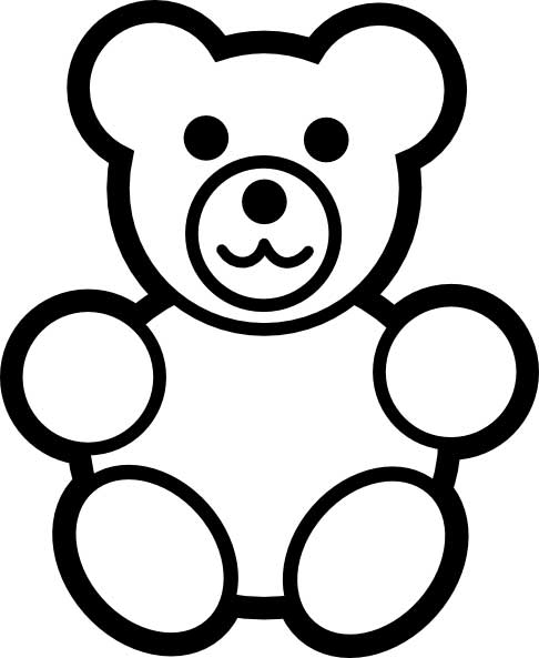 Semplice orsetto orsacchiotto da colorare per bambini