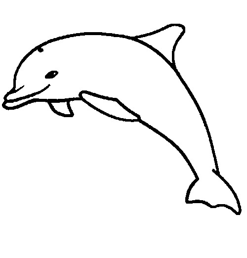Semplice piccolo disegno da colorare di un delfino