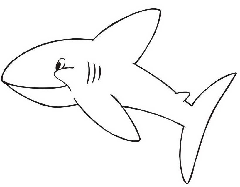 Semplice squalo da colorare per bambini piccoli