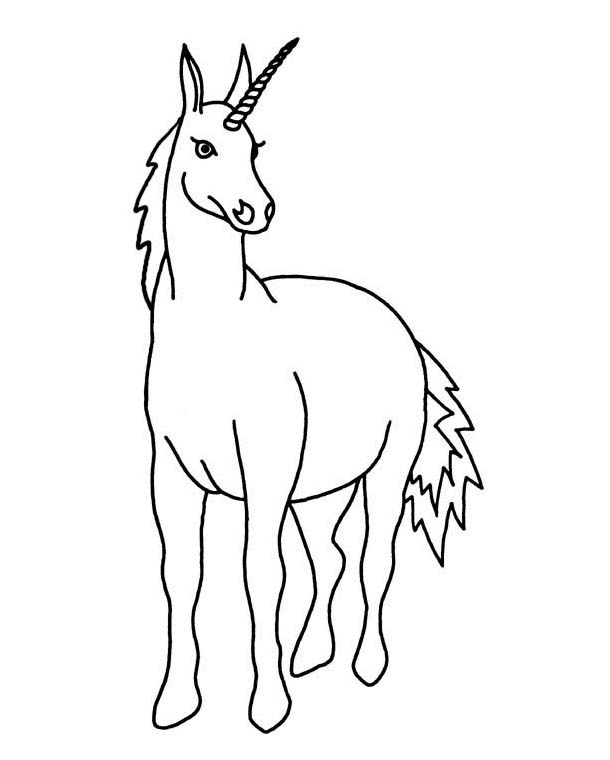 Semplice unicorno disegno da stampare e da colorare