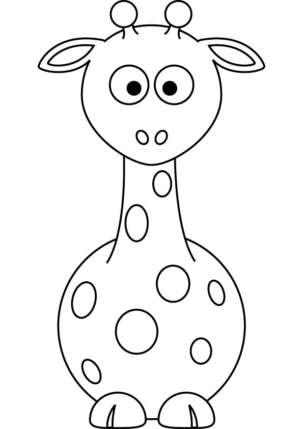 Semplici disegni da colorare di giraffe animali
