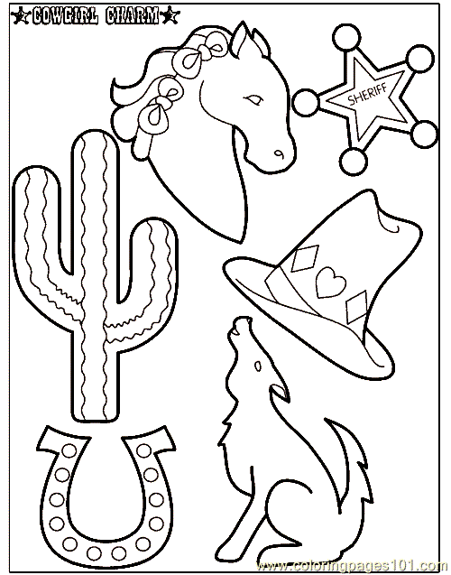 Semplici forme da colorare dei cowboys per bambini piccoli