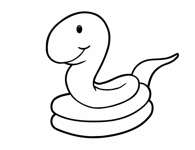 Serpente cucciolo da colorare per i bambini