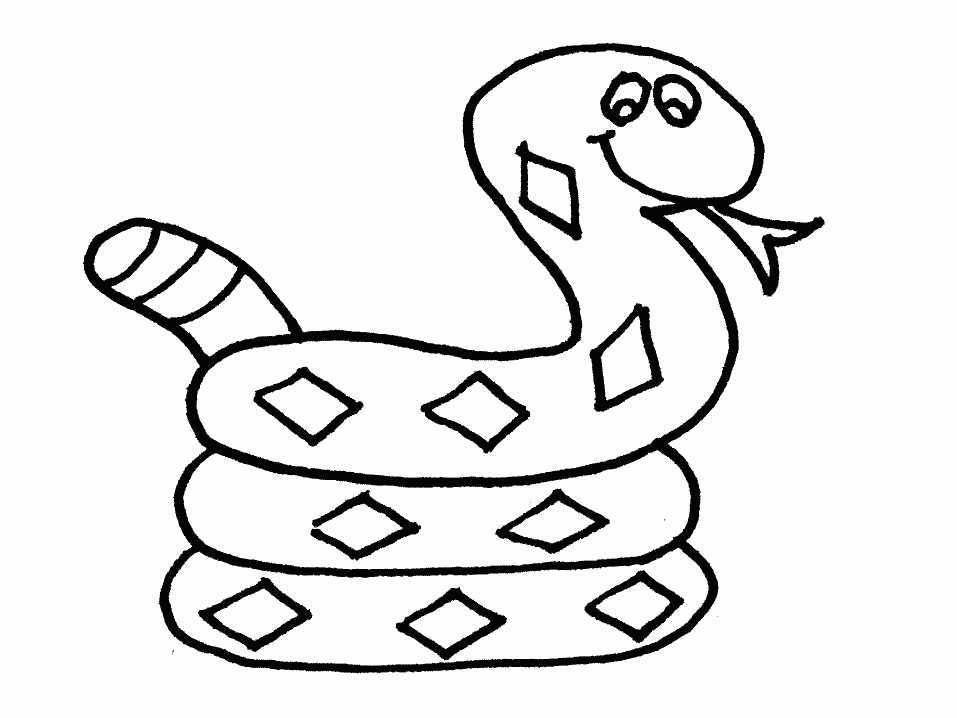 Serpente da colorare molto semplice