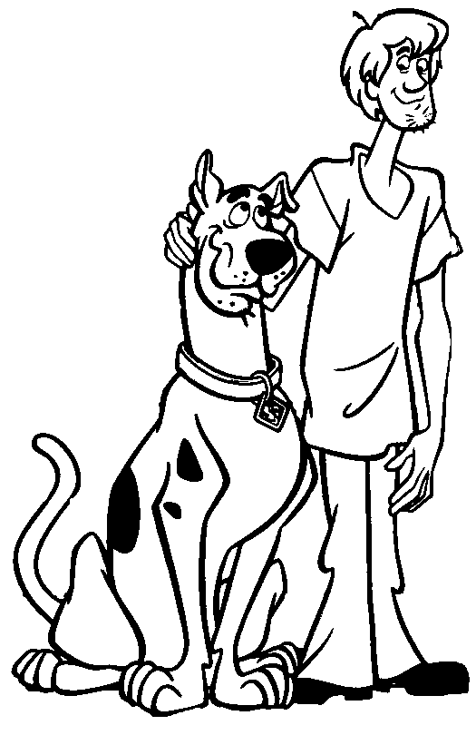 Shaggy e Scooby Doo amici per la pelle disegno da colorare cartoni animati