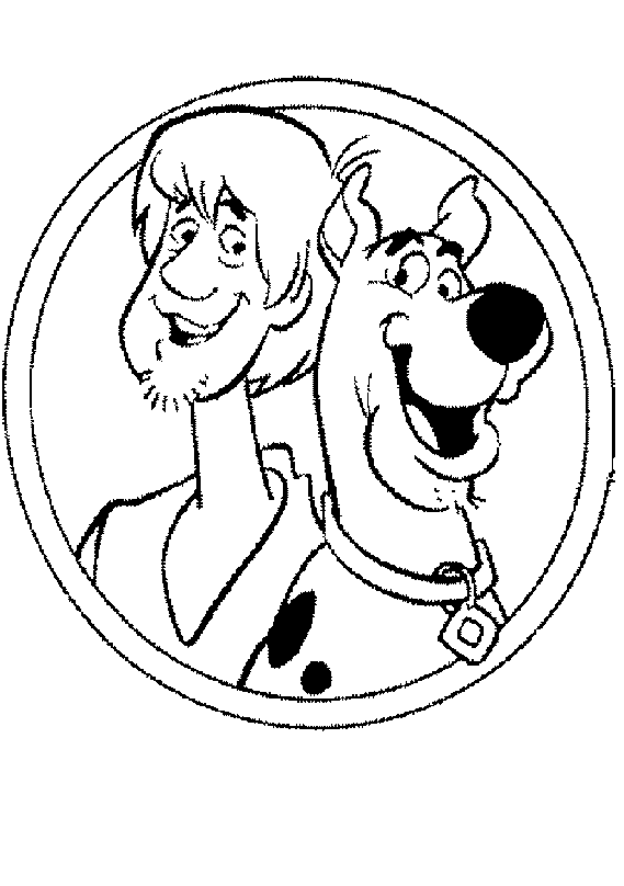 Shaggy e Scooby Doo in cornice disegno da colorare cartoni animati