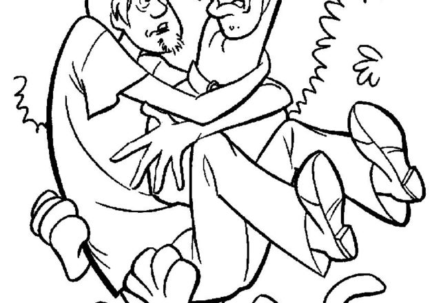 Shaggy in braccio a Scooby Doo disegno da stampare e da colorare