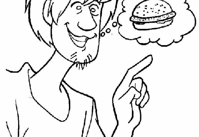 Shaggy sogna un hamburger disegno da colorare Scooby Doo
