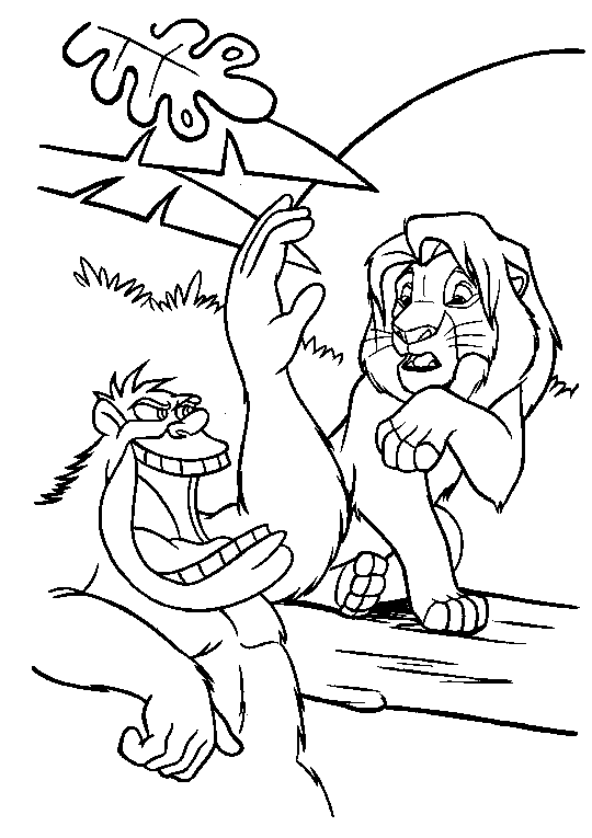 Simba e orango disegni da colorare gratis
