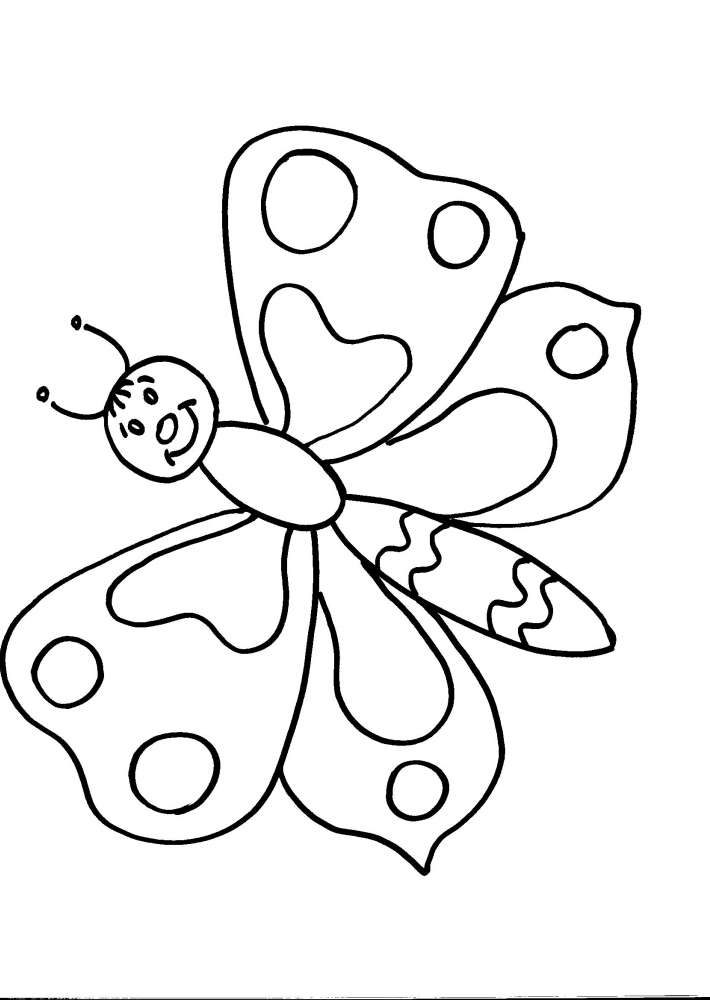 Simpatica farfalla con occhi disegno per bambini