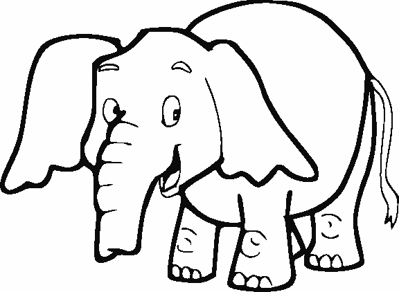 Simpatico elefantino da stampare e colorare per bambini