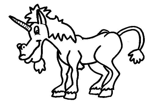 Simpatico unicorno immagine da colorare gratis