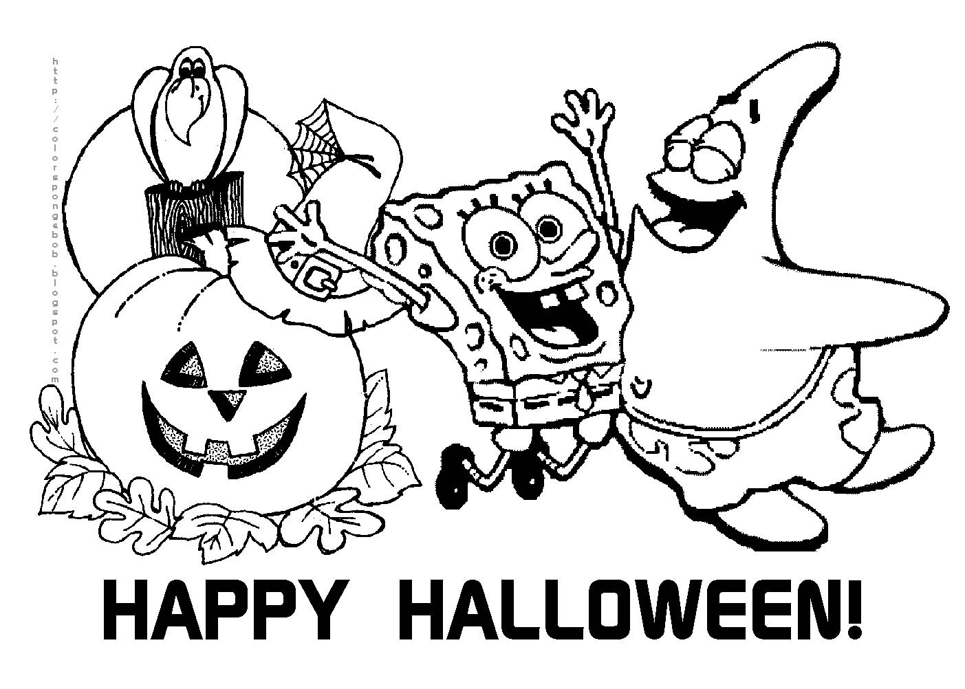 Spongebob e la festa di Halloween disegni da colorare