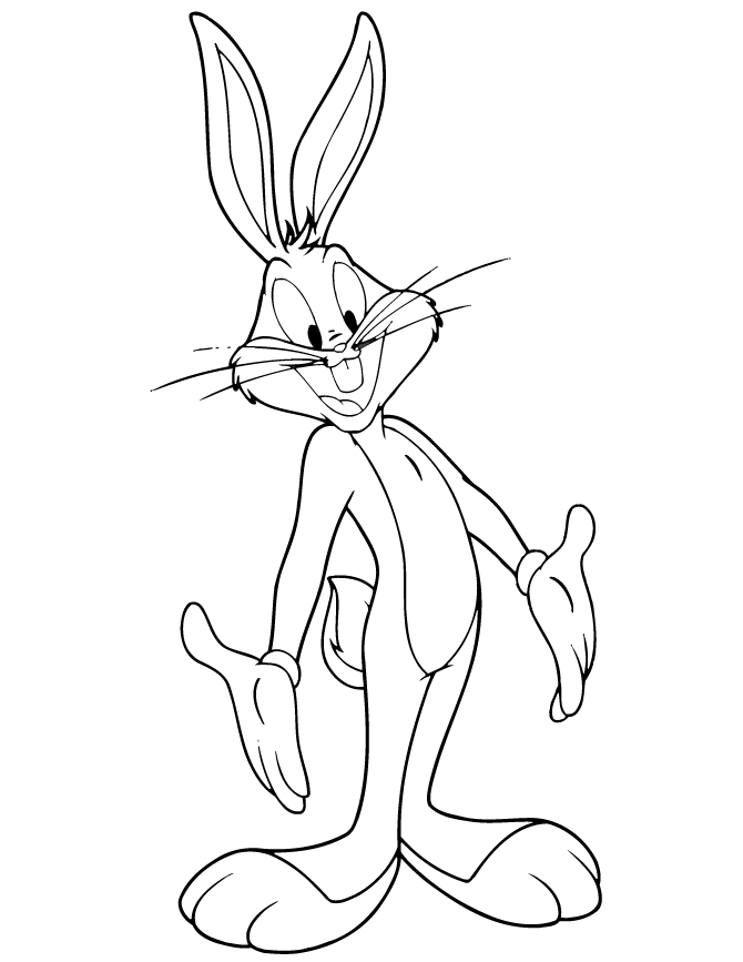 Stampa e colora il simpatico coniglio Bugs Bunny