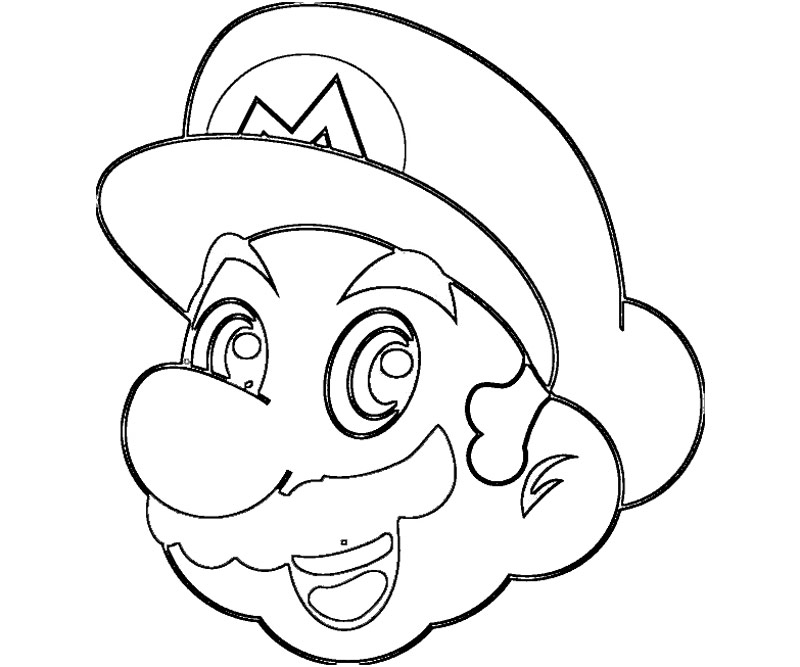 Stampa e colora il volto di Super Mario Bros