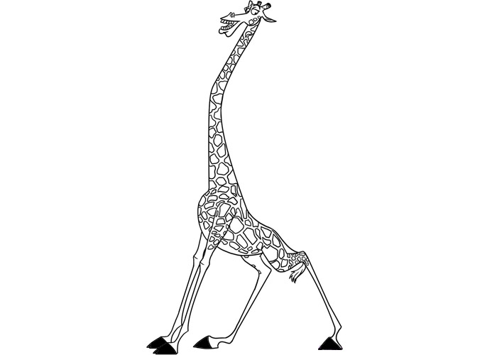 Stampa e colora la giraffa di Madagascar 3