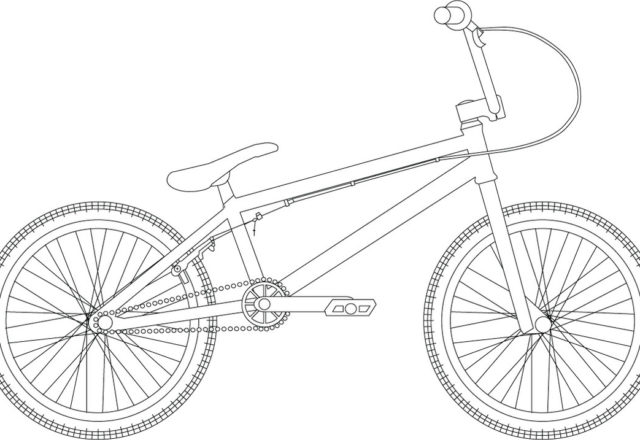 Stampa e colora questa bicicletta realistica