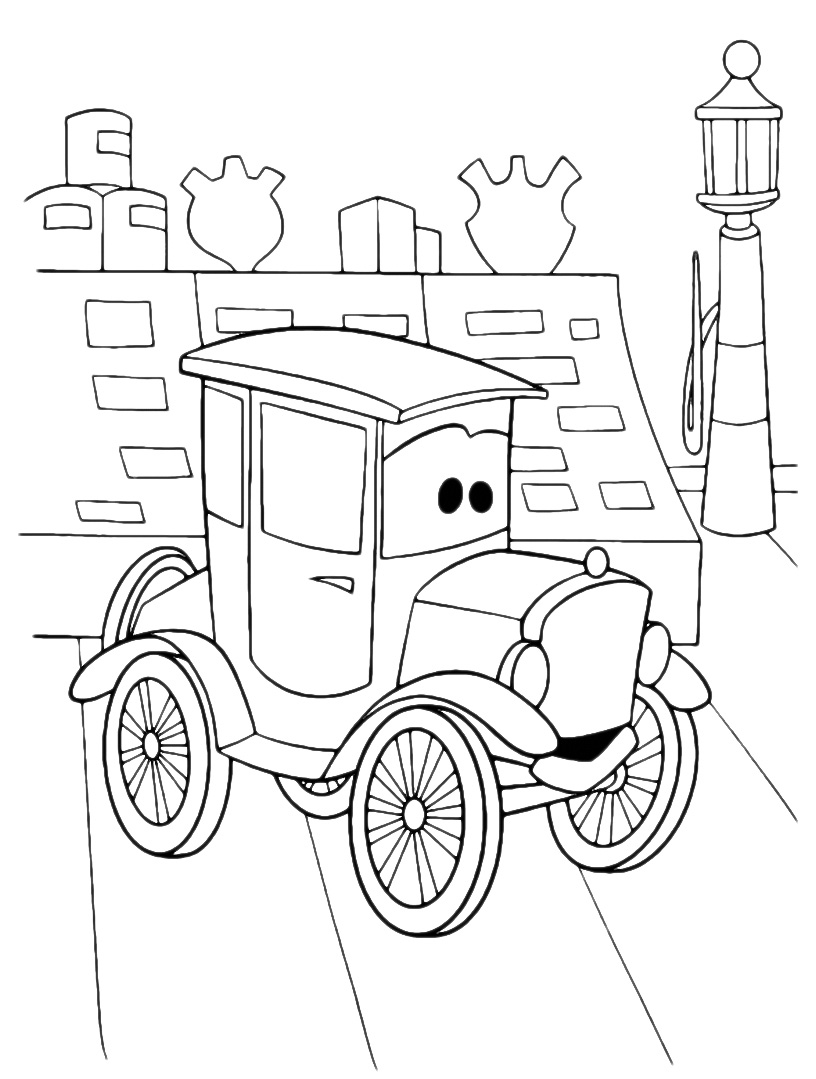 Stanley il fondatore di Radiator Spring Cars disegni